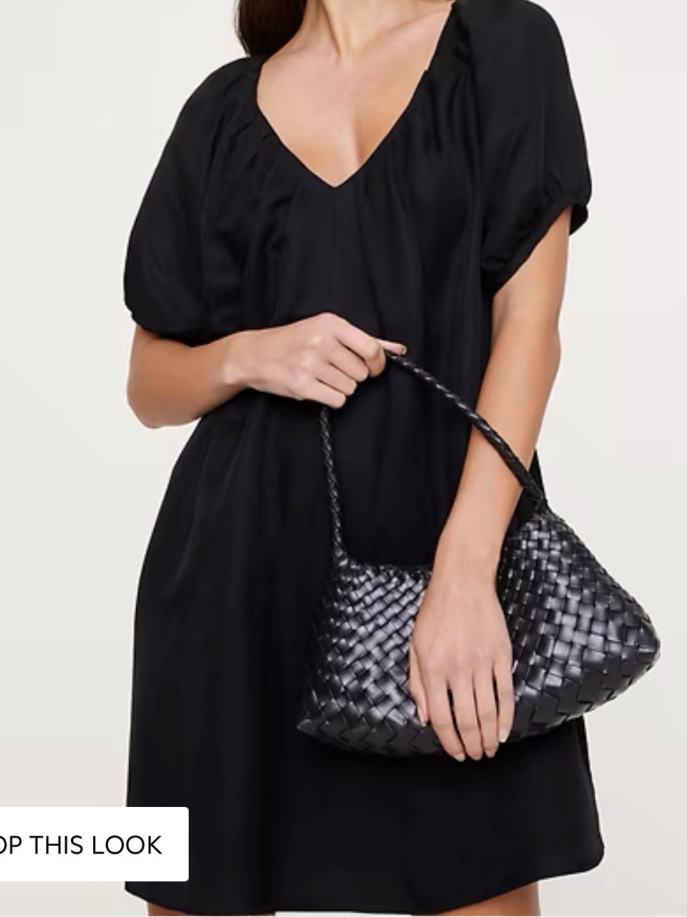 Banana Republic Women's Black Viscose-Linen Mini Shift Dresssize XL‎